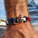 WAVES Soft Rope Bracelet Navy Blue Red White