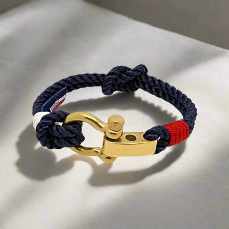 WAVES Soft Rope Bracelet Navy Blue Red White