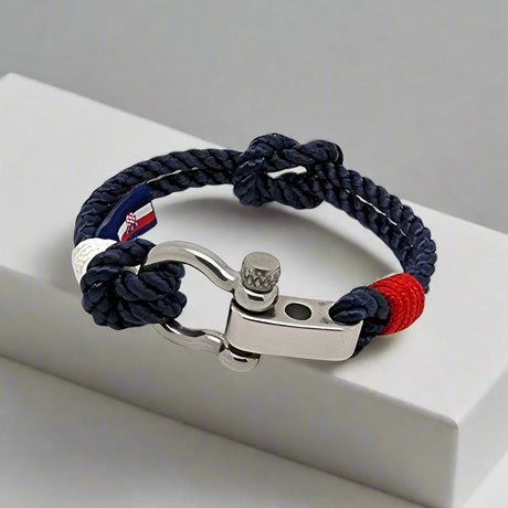 WAVES Soft Rope Bracelet Navy Blue Red White