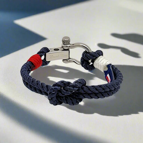 WAVES Soft Rope Bracelet Navy Blue Red White