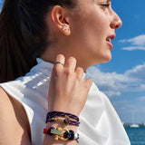 WAVES Soft Rope Bracelet Navy Blue Red White