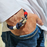 WAVES Soft Rope Bracelet Navy Blue Red White