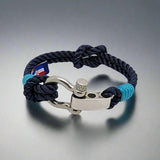 WAVES Soft Rope Bracelet Navy Blue Turquoise