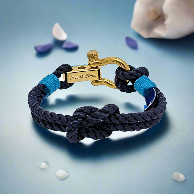 WAVES Soft Rope Bracelet Navy Blue Turquoise