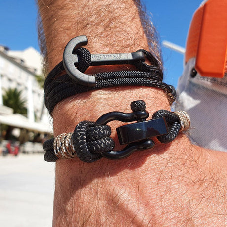 YACHT CLUB big anchor bracelet black