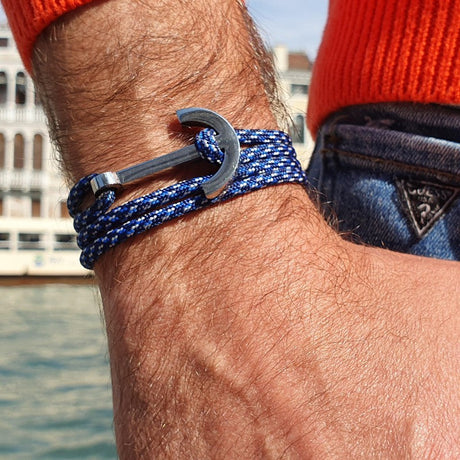 YACHT CLUB big anchor bracelet blue camo