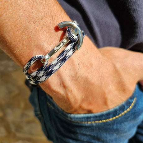 YACHT CLUB big anchor bracelet blue white