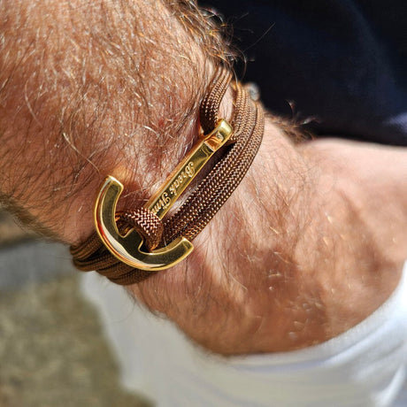 YACHT CLUB big anchor bracelet brown