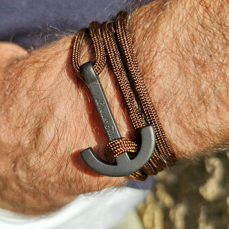 YACHT CLUB big anchor bracelet brown