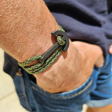 YACHT CLUB big anchor bracelet camo green