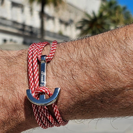 YACHT CLUB big anchor bracelet candy cane