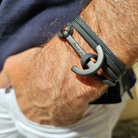 YACHT CLUB big anchor bracelet gray