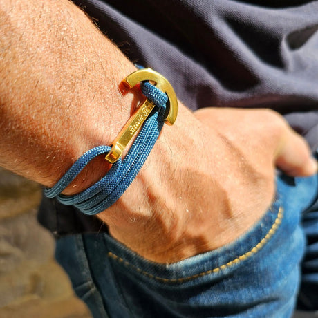 YACHT CLUB big anchor bracelet gray blue