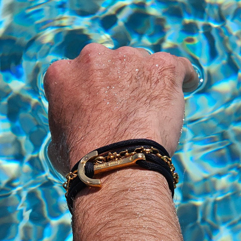 Yacht Club grey medium anchor bracelet (YCD15) Break Time
