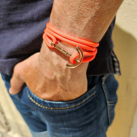 YACHT CLUB big anchor bracelet neon orange