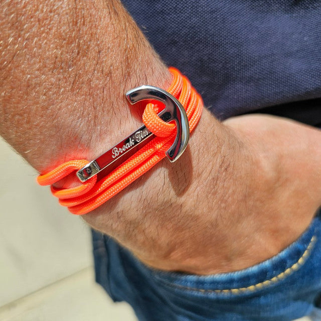 YACHT CLUB big anchor bracelet neon orange