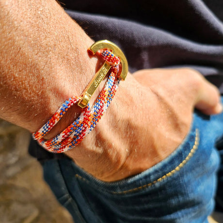 YACHT CLUB big anchor bracelet orange white blue