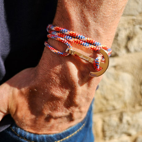 YACHT CLUB big anchor bracelet orange white blue