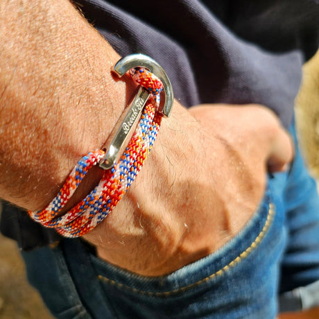 YACHT CLUB big anchor bracelet orange white blue