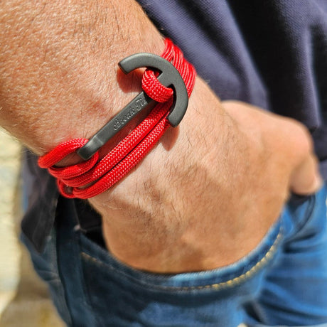 YACHT CLUB big anchor bracelet red