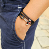 YACHT CLUB medium anchor bracelet black