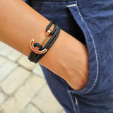 YACHT CLUB medium anchor bracelet black