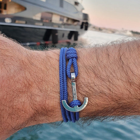 YACHT CLUB medium anchor bracelet denim blue