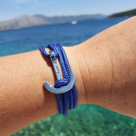 YACHT CLUB medium anchor bracelet denim blue