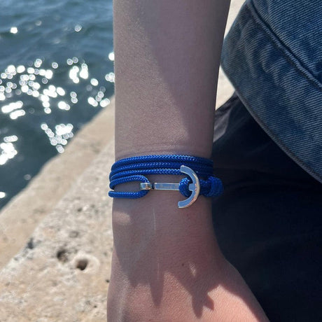 YACHT CLUB medium anchor bracelet denim blue