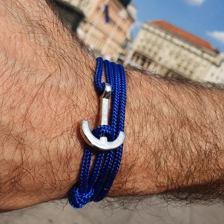 YACHT CLUB medium anchor bracelet electric blue