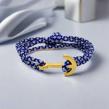 YACHT CLUB medium anchor bracelet electric blue white