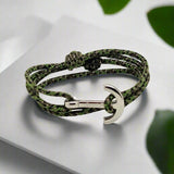 YACHT CLUB medium anchor bracelet green camo