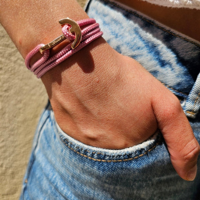 YACHT CLUB medium anchor bracelet lavender pink