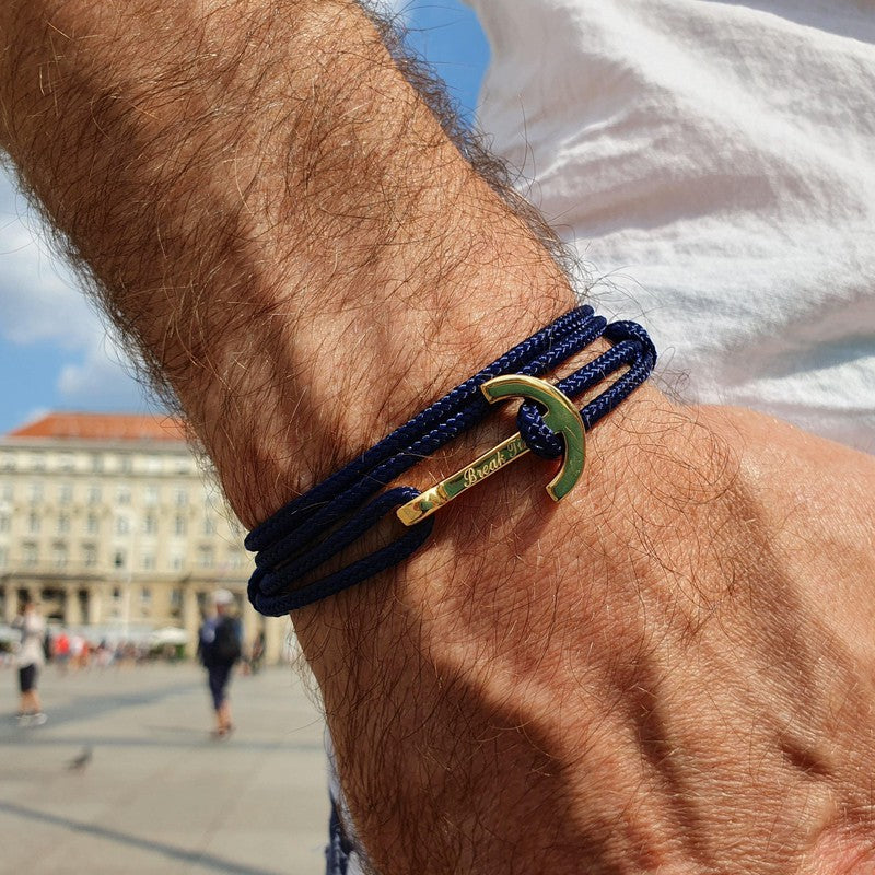 YACHT CLUB medium anchor bracelet midnight blue