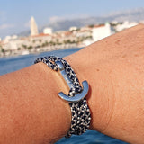 YACHT CLUB medium anchor bracelet navy blue cream