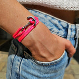 YACHT CLUB medium anchor bracelet neon pink