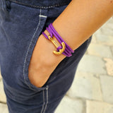 YACHT CLUB medium anchor bracelet neon purple