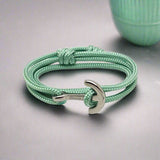 YACHT CLUB medium anchor bracelet pastel green