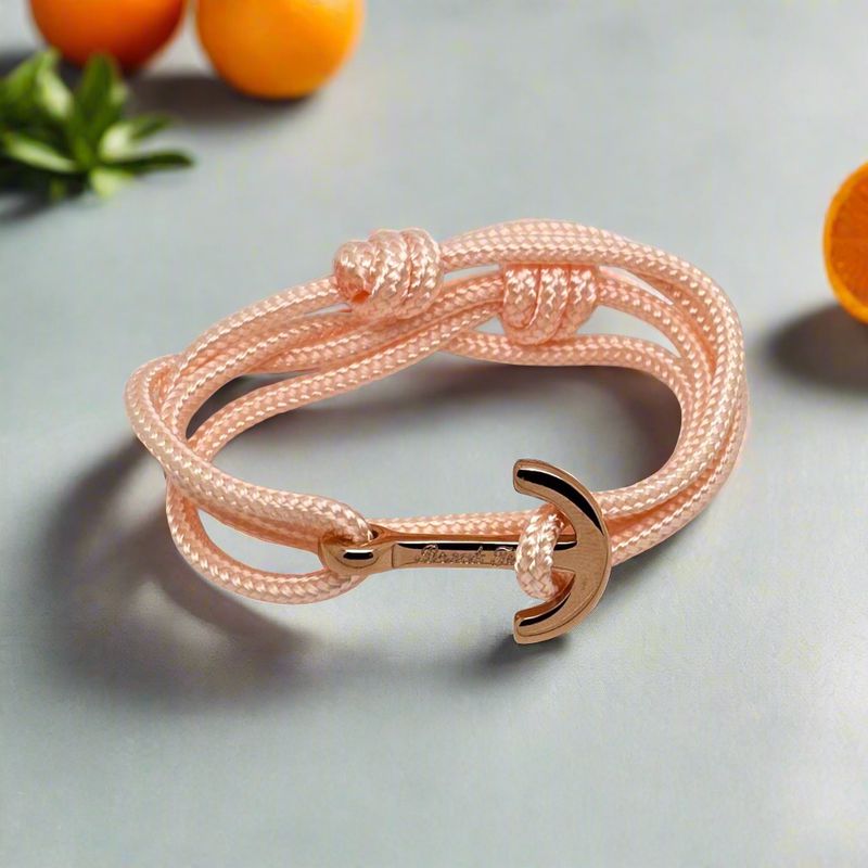 YACHT CLUB medium anchor bracelet pastel orange