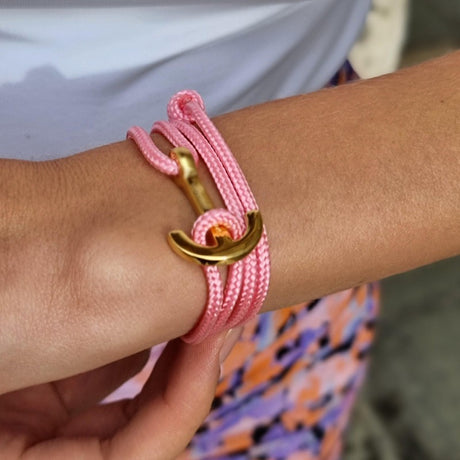 YACHT CLUB medium anchor bracelet pastel pink