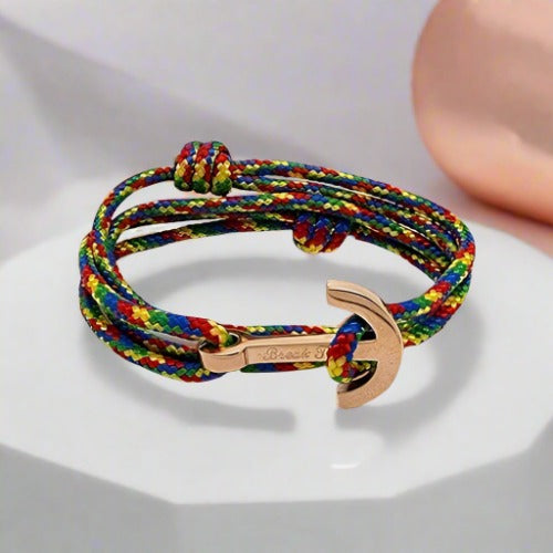 YACHT CLUB medium anchor bracelet rainbow