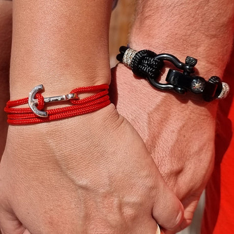 YACHT CLUB medium anchor bracelet red