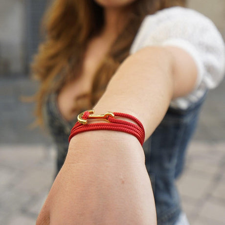 YACHT CLUB medium anchor bracelet red