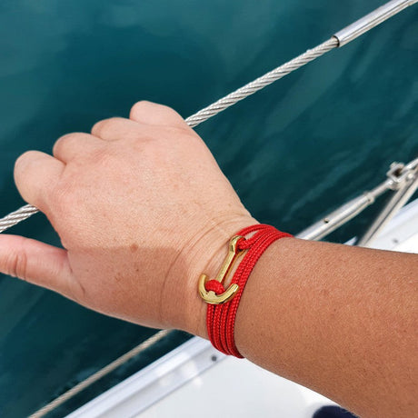 YACHT CLUB medium anchor bracelet red