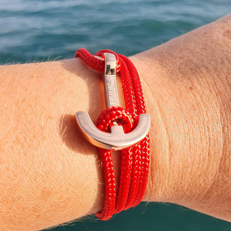 YACHT CLUB medium anchor bracelet red