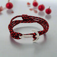 YACHT CLUB medium anchor bracelet red black