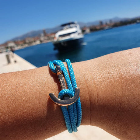 YACHT CLUB medium anchor bracelet turquoise