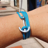 YACHT CLUB medium anchor bracelet turquoise