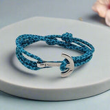 YACHT CLUB medium anchor bracelet turquoise blue