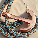 YACHT CLUB medium anchor bracelet turquoise brown